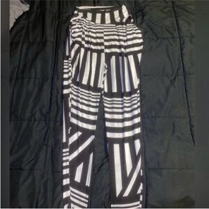 Black & White Geometric Knit Pants